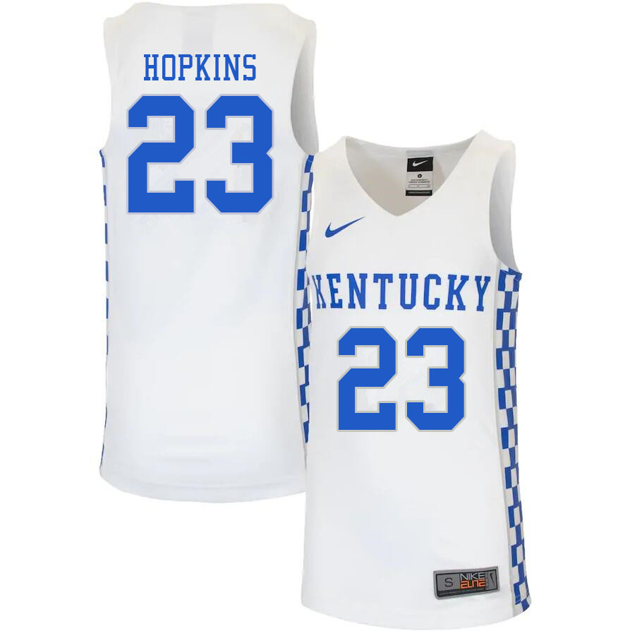 Men #23 Bryce Hopkins Kentucky Wildcats College Basketball Jerseys Sale-White - Click Image to Close